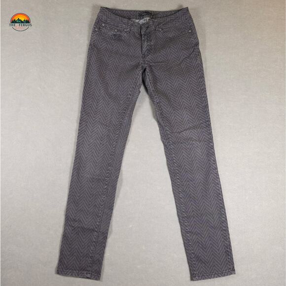 Prana Skinny Jeans Gray Herringbone Medium Wash Pockets Denim Women's Size 6 - Picture 2 of 10